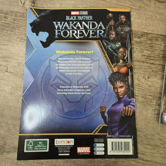 Wakanda Forever Black Panther Marvel Disney Sticker & Advanced Coloring Book - Picture 2 of 11